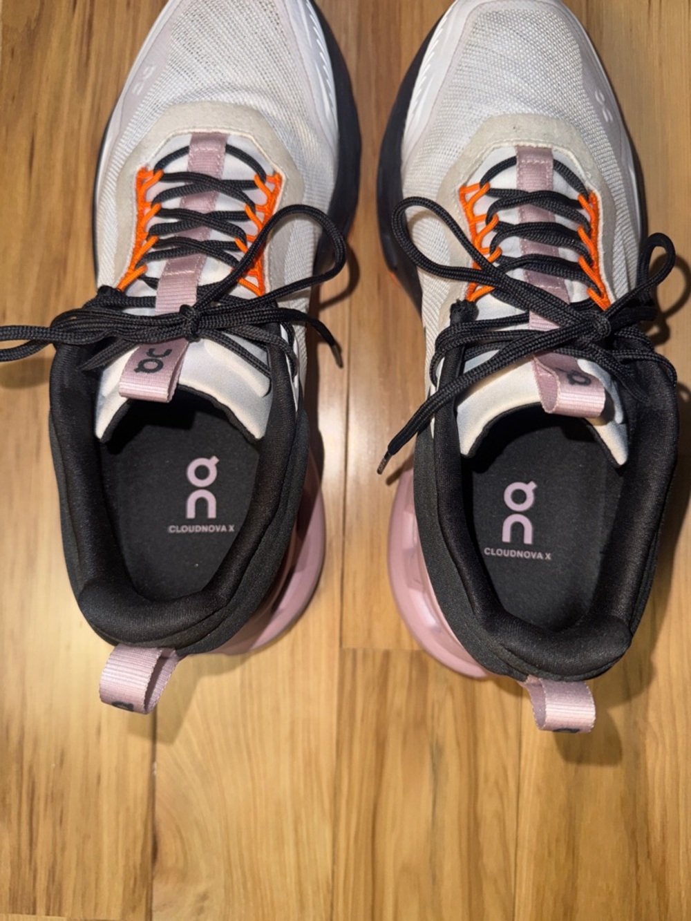 Women’s On Cloudnova X Sneakers White Pink Orange Black Running Training Shoes - Picture 9 of 10